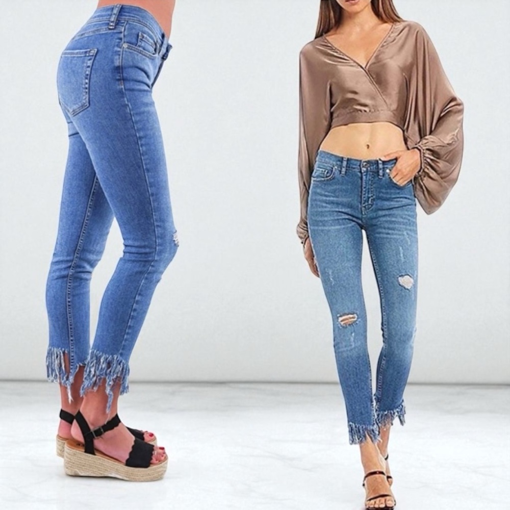 Free People “We the Free” Great Heights Raw Skinny Jeans Sz: 24